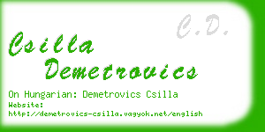 csilla demetrovics business card
